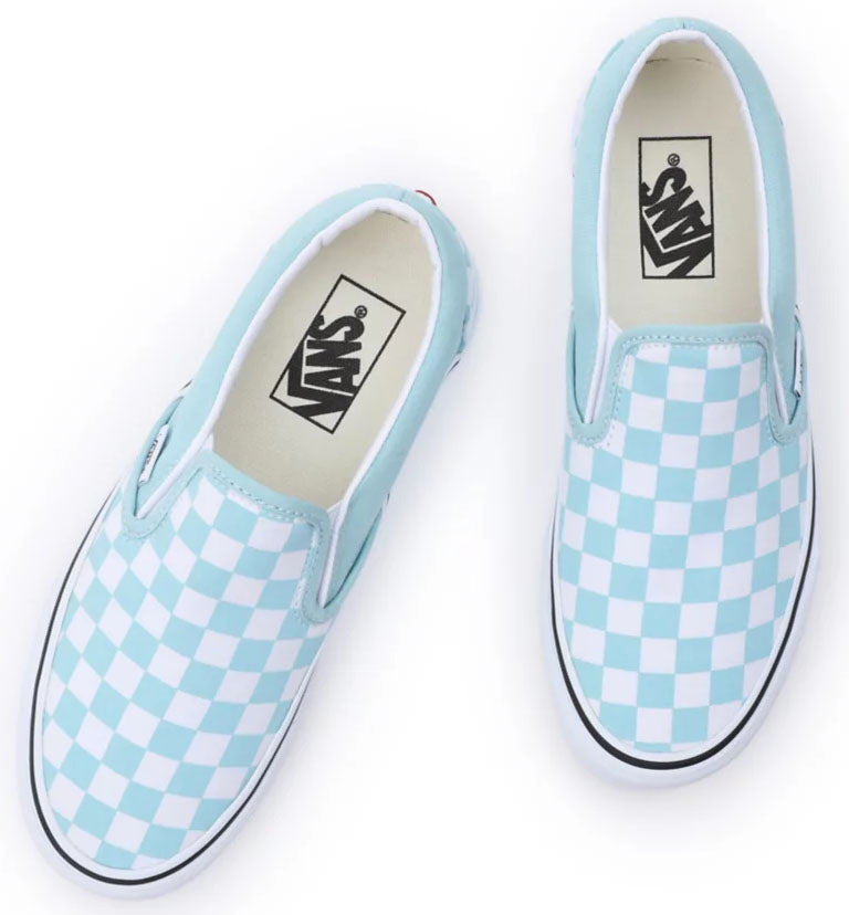 Vans Classic Slip On Shoes Canal Blue Checkerboard Plusskateshop