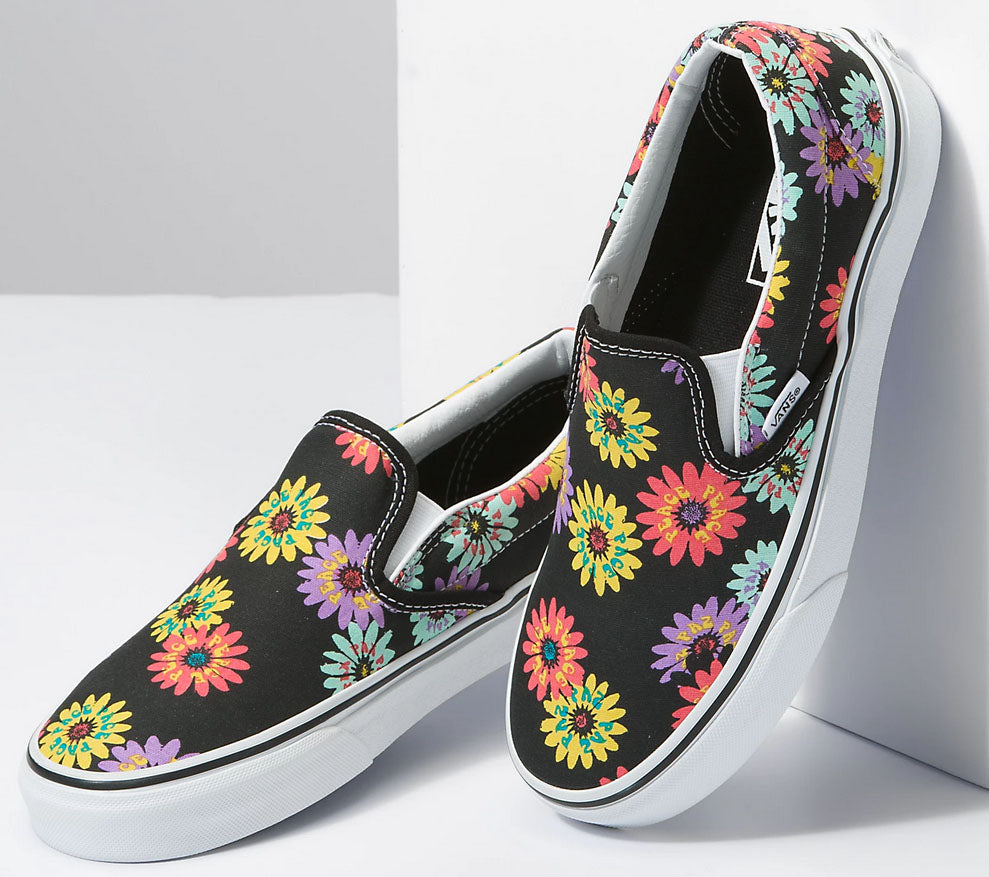 Flower slip on vans online