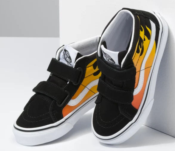 Vans Kids Mid Skool V Reissue Shoes Black Hot Flame