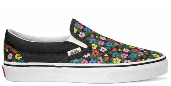 Vans - Classic Slip-On Shoes | Black (Floral)