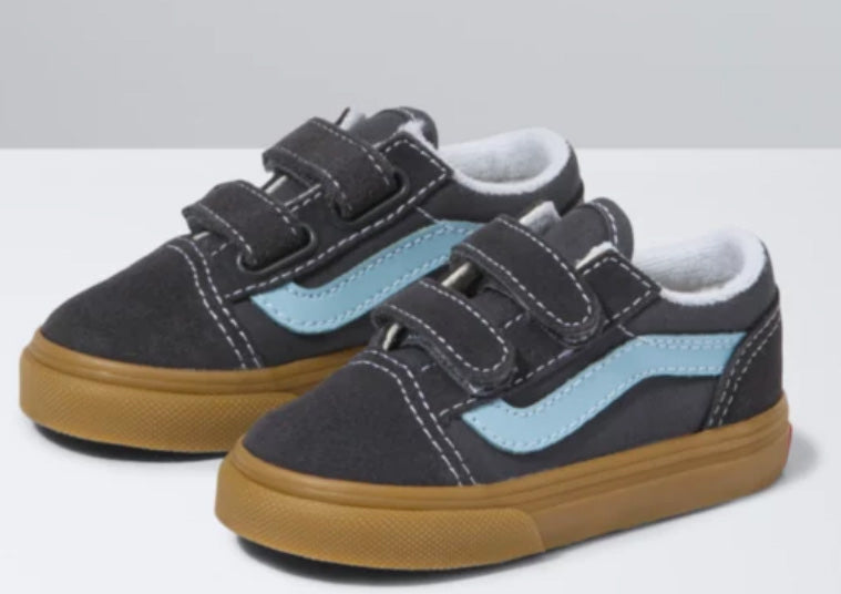 Vans - Toddler Old Skool V Shoes | Asphalt (Gum) – Plusskateshop.com