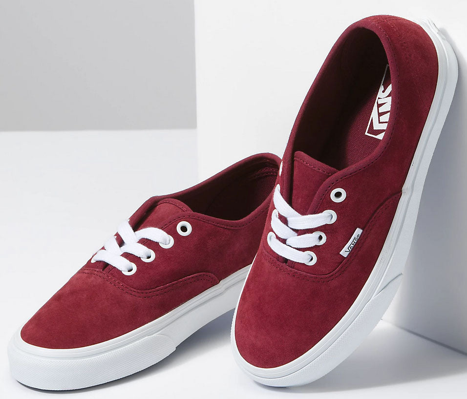 Pig suede vans red best sale