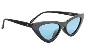 Glassy - Billie Sunglasses | Black / Blue Lens