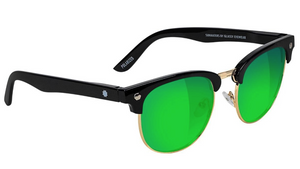 Glassy - Morrison Sunglasses | Black / Green Mirror
