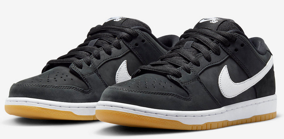 Nike SB Dunk Low Pro Shoes Black White Gum - Main Image