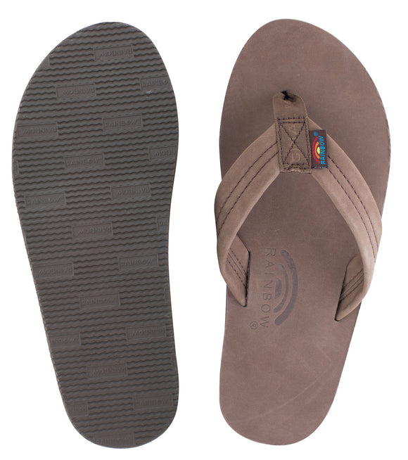 Rainbow - Men's Single Layer Leather Sandals | Expresso