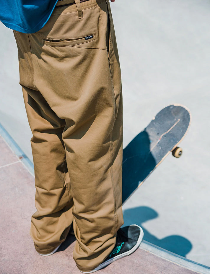 Volcom Frickin Skate Stretch Chino Pants Dark Khaki