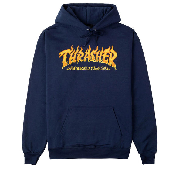 Thrasher - Fire Logo Hoodie | Navy