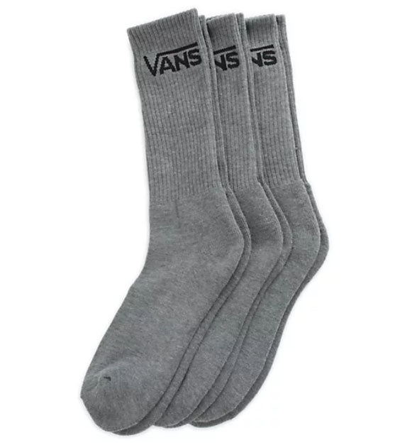 Vans - Classic Crew 3-Pack Socks | Heather Grey
