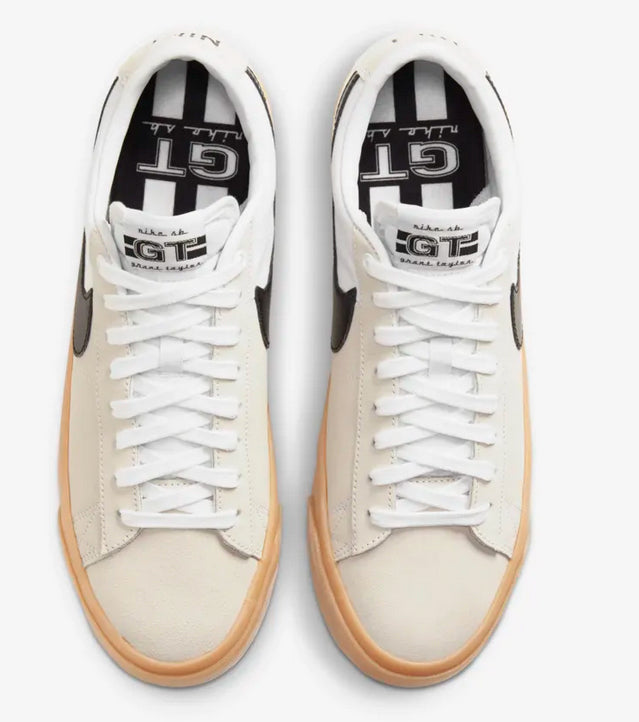 Nike SB Blazer Low Pro GT Shoes White Black Gum Plusskateshop