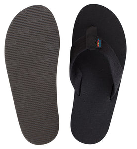 Rainbow - Men's Single Layer Hemp Sandals | Black