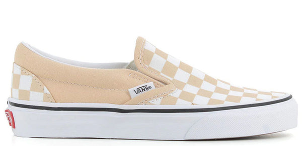 Peach and white checkered vans hotsell