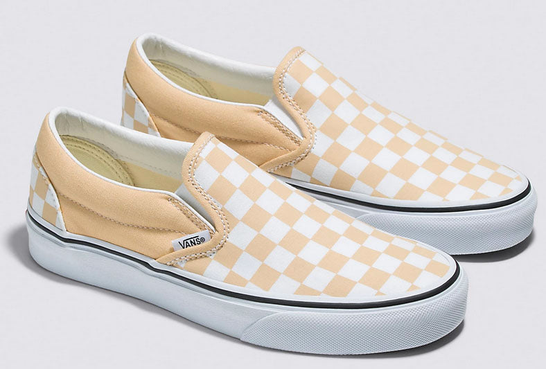 Vans Classic Slip On Shoes Honey Peach Checkerboard