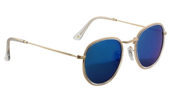 Glassy - Hudson Sunglasses | Clear / Blue Mirror