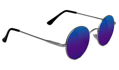 Glassy - Jaws Premium Sunglasses | Silver / Blue Mirror