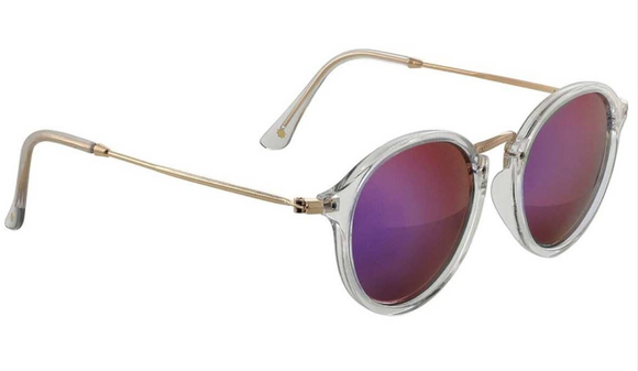 Glassy - Klein Sunglasses | Clear / Pink Mirror