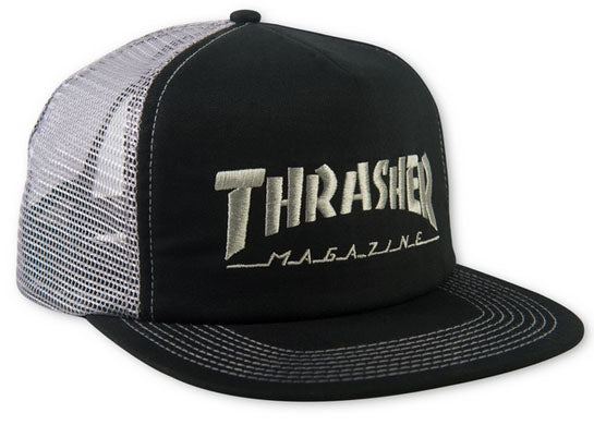 Thrasher - Embroidered Logo Mesh Hat | Black Grey