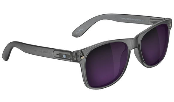 Glassy - Leonard Sunglasses | Transparent Grey / Purple Mirror