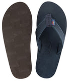 Rainbow - Men's Single Layer Leather Sandals | Navy Tan