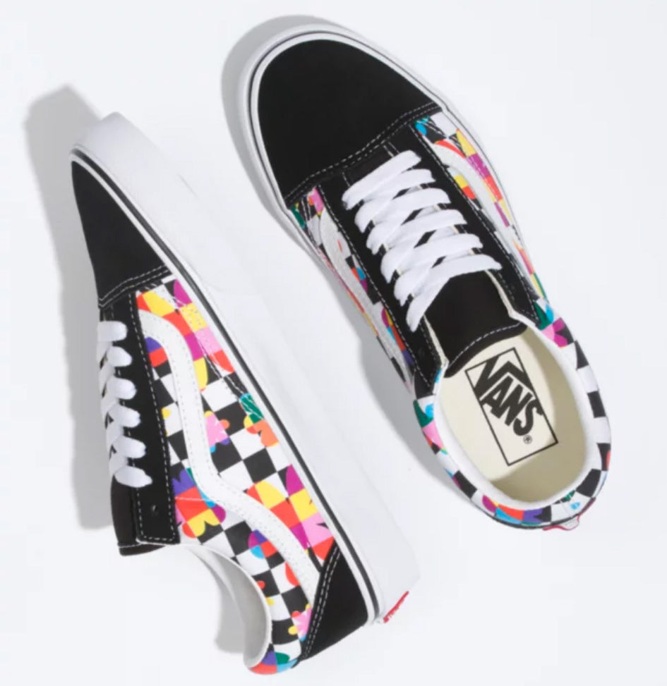 Vans - Old Skool Shoes | Black (Floral Checkerboard  display picture 2