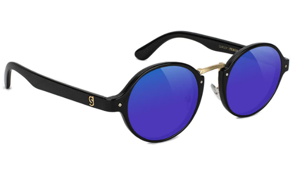Glassy - P-Rod Premium Sunglasses | Black Gold / Purple Mirror