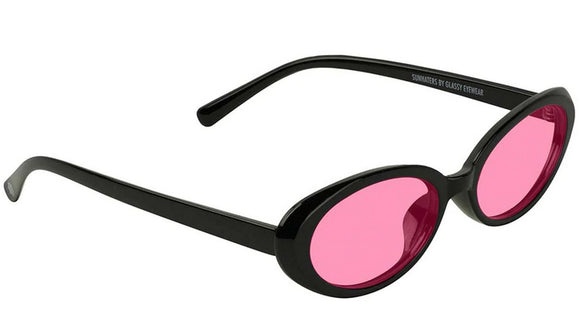 Glassy - Stanton Sunglasses | Black / Pink Lens