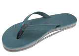 Rainbow - Women's Single Layer Leather Sandals | Turquoise (Narrow Strap)