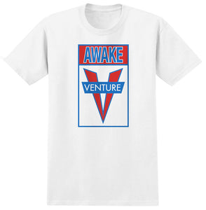 Venture - Awake Tee | White Red Blue