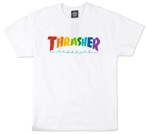 Thrasher - Rainbow Mag Tee | White
