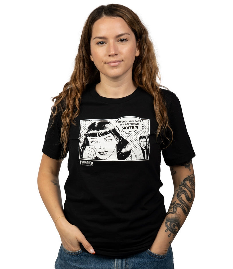 Thrasher - Womens Boyfriend Tee | Black – Plusskateshop.com