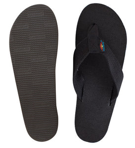 Rainbow - Women's Single Layer Hemp Sandals | Black
