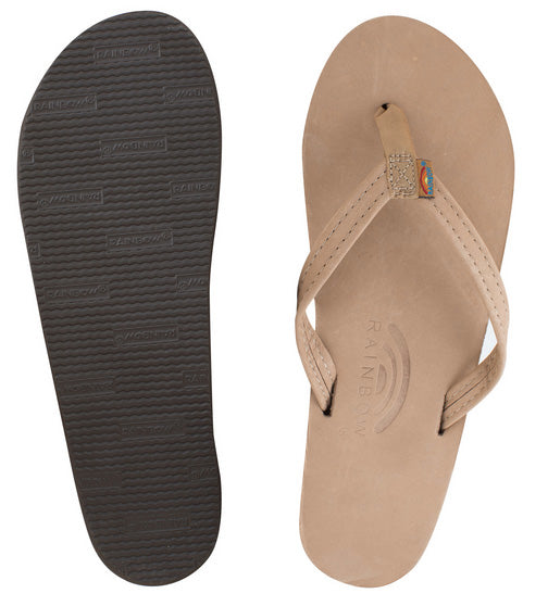 Rainbow - Women's Single Layer Leather Sandals | Sierra Brown (Narrow Strap)